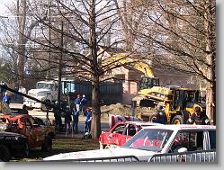 Loading up the debris.
