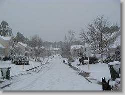 Looking down the street
