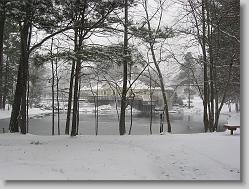 The pond and clubhouse