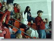 There's a bunny in the stands!
(Easter)