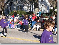 Ciara in Cary Christmas parade.  Davis Drive skippers.