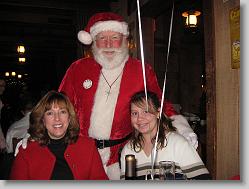 The girls with Santa, at the Angus Barn