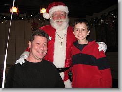 The boys with Santa, at the Angus Barn