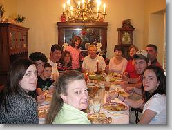 Travis and Keleys at Christmas dinner.