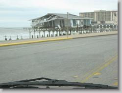 Damage from Hurricane Ike in Galveston, TX.