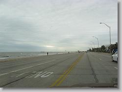 Beach road in Galveston