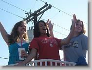 Alex, Allee and Megan having fun on the playground at Sonic.