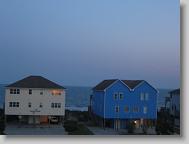 The high schoolers' house and the ocean from the balcony of the middle schoolers' house.