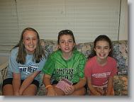 Tori, Gracen, and Hannah in the house ready for Bible Study.