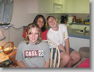 Megan, Allee, and Taylor hangin out in the house.