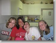Megan, Allee, Taylor, and Tori goofing off.
