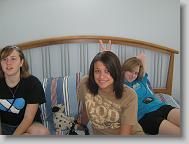 Taylor, Allee, and Megan in their MASTER bedroom.
