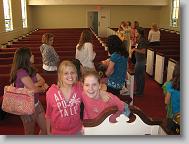 Kathryn and Meredith in FBC Swansboro.