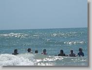 A wave in the ocean swallows them whole:)