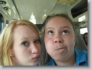Alyssa and me goofing around on the way to dinner.