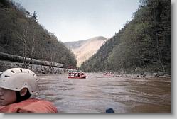 Train along the river.