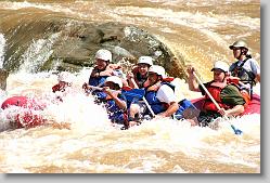Coming through the rapids.