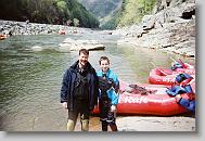 Joshua and Glenn on the river.  (We all got wetsuits as it was cold that day)