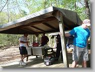 Campground tent for supplies