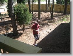 Joshua and Damon in the backyard.