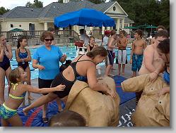 Ciara climbing in the Sumo Suit!