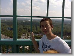 Joshua at the top of the Eiffel Tower at Kings Dominion.