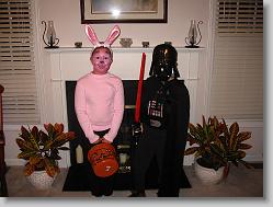 Bunny (Ciara) and Darth Vader (Joshua).