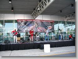 Band outside the arena pre-game.