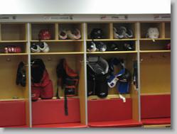 Locker Room Tour, lockers (Brind'Amour and Staal)