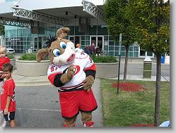 Stormy, lawn party prior to game