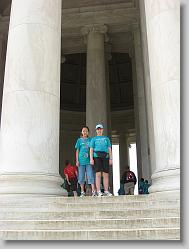 Eun-Ji and Ciara at the Jefferson Memorial.