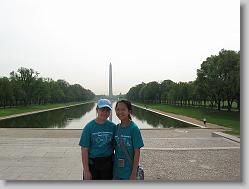 Ciara and Eun-Ji at the Lincoln Memorial.