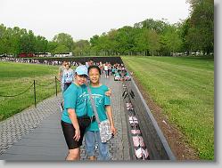 Ciara and Eun-Ji at the Vietnam Veterans Memorial.