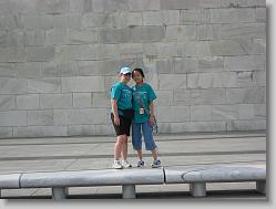Ciara and Eun-Ji at the Washington Monument.