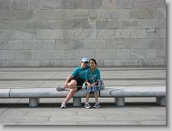 Ciara and Eun-Ji at the Washington Monument.