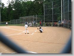 Joshua playing catcher.