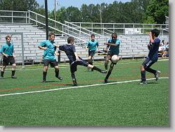 Joshua fighting for possession...