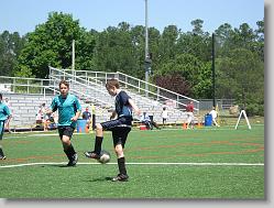 Joshua controlling the ball.