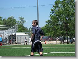 Joshua waiting for the throw-in.