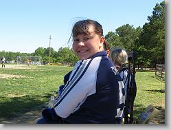 Ciara on the bench for a rest.