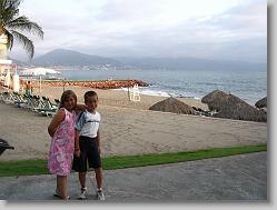 Ciara and Joshua on the beach.