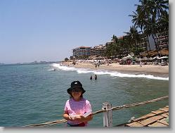 On the pier.