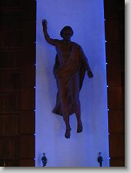 Wood carving of Jesus in old church.  About 20 feet tall.