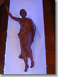 Statue of Jesus (made from one piece of wood).  [Originally started out as a canoe].