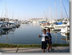Posing at the marina.