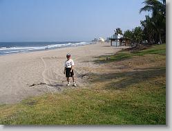 Joshua drives one onto the beach (I really mean beach, a real sand trap here...)