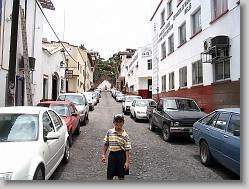 Joshua on dowtown side street.