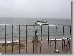 Overlooking the water on the boardwalk.