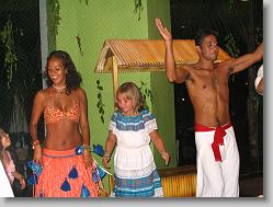 Denise, Ciara and Hector dancing.