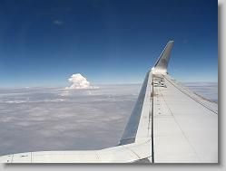 Flying home.